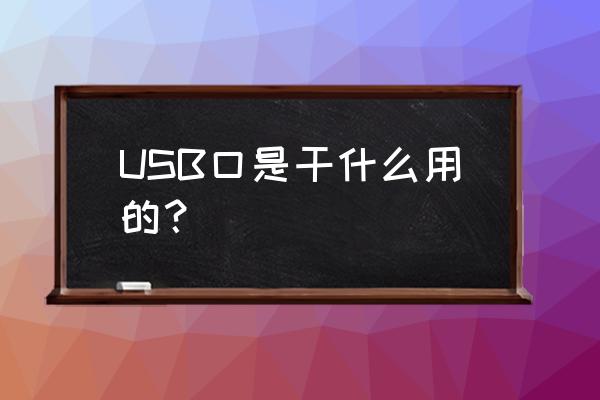 usb接口 USB口是干什么用的？