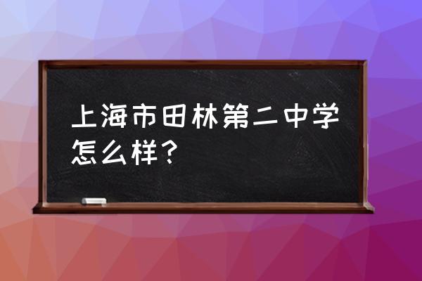 田林二中是公办吗 上海市田林第二中学怎么样？
