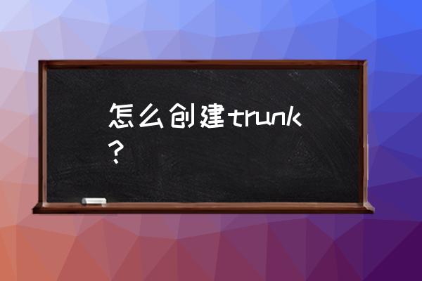 trunk链路配置 怎么创建trunk？