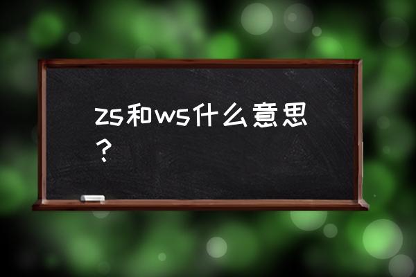 尾随是一款游戏吗 zs和ws什么意思？