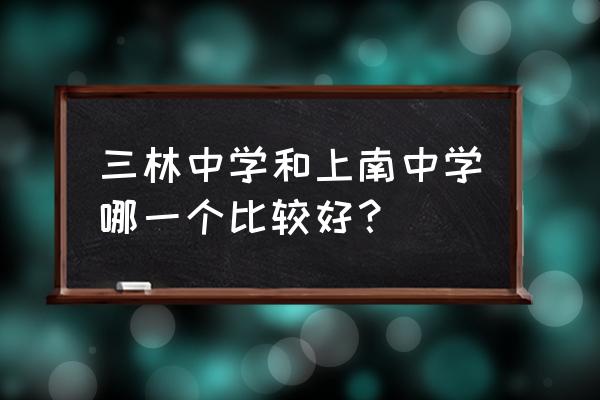 上海市三林中学怎么样 三林中学和上南中学哪一个比较好？
