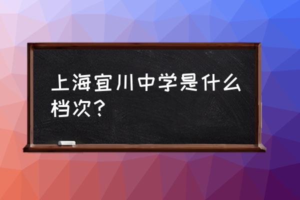宜川中学是市重点吗 上海宜川中学是什么档次？