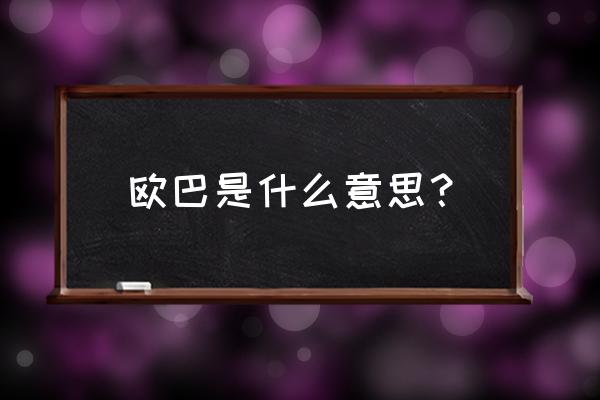 欧巴的中文意思 欧巴是什么意思？