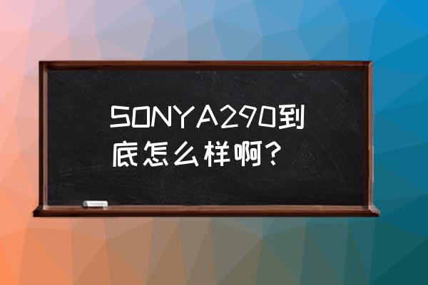 索尼a290单反历史 SONYA290到底怎么样啊？