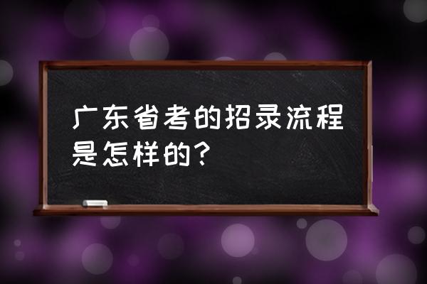 广东招考热线 广东省考的招录流程是怎样的？