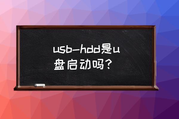 u盘模拟软驱 usb-hdd是u盘启动吗？
