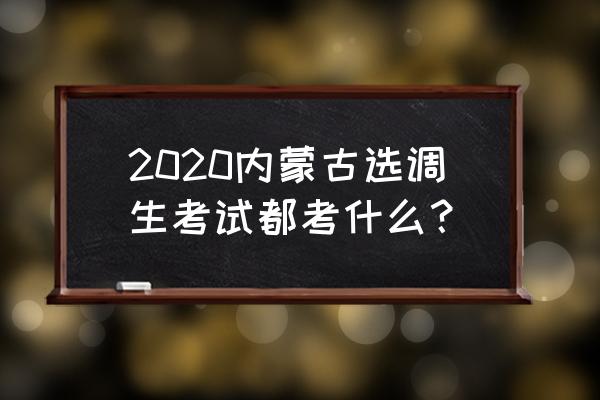 2020选调生考试科目 2020内蒙古选调生考试都考什么？