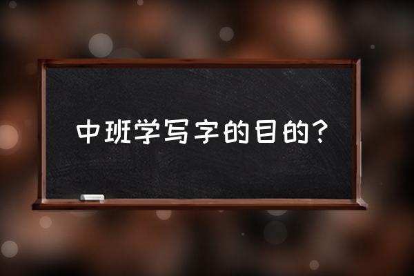 幼儿中班简单汉字 中班学写字的目的？
